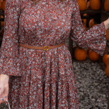 Boho Floral Long Sleeve Swing Dress