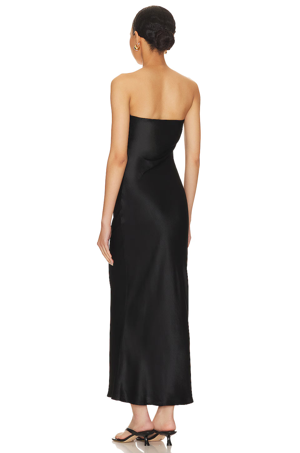 SILK SATIN SLIP STRAPLESS DRESS