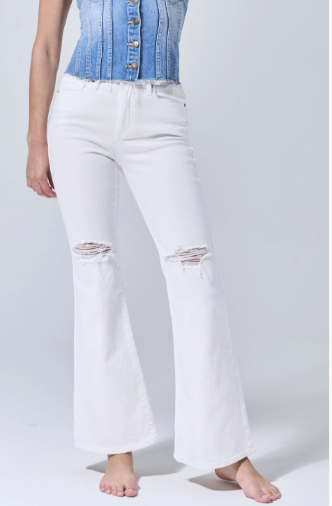 WHITE FLARE JEAN