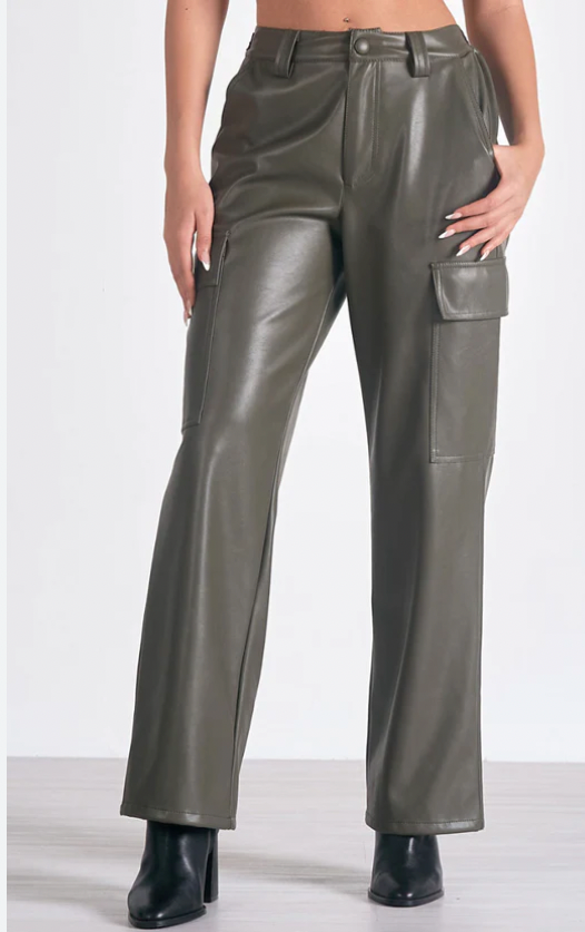 CARGO LEATHER WIDE LEG