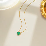 Clover Charm Enamel Necklace