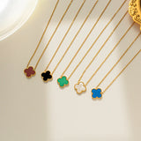 Clover Charm Enamel Necklace