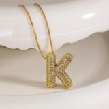 Bubble Letter Initial 18k Gold Plated