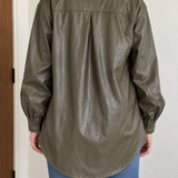 Olive Muse Jacket - Oversized Faux Leather