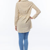 Striped Collared Button-Up Tunic
