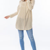 Striped Collared Button-Up Tunic