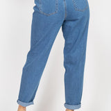 High Ruffled Waist Paperbag Jeans