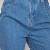 High Ruffled Waist Paperbag Jeans