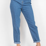High Ruffled Waist Paperbag Jeans