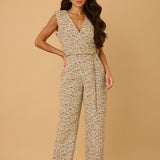 Holiday V-Neck Tweed Jumpsuit - Ivory Multi