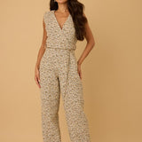 Holiday V-Neck Tweed Jumpsuit - Ivory Multi