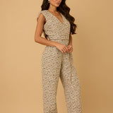 Holiday V-Neck Tweed Jumpsuit - Ivory Multi