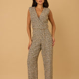 Holiday V-Neck Tweed Jumpsuit - Ivory Multi