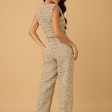 Holiday V-Neck Tweed Jumpsuit - Ivory Multi
