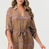 Bohemian Print Buttondown Dress