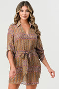Bohemian Print Buttondown Dress