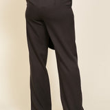 High Waisted Wide Leg Slacks - Black