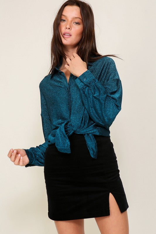 Shimmer Glitter Buttondown