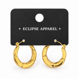 Bamboo Mini Hoop -  18k Gold Plated