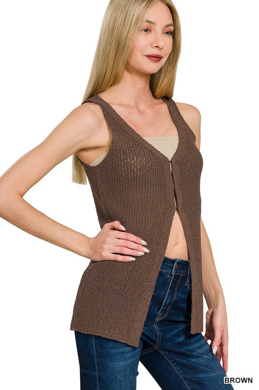 Knit Sweater Vest  by Zenana