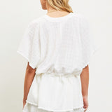 V Neck Batwing Top with Belt Accent