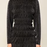 Holiday Metallic Ruched Mini Dress