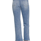 Medium Washed Cropped Straight Leg Denim - ZENANA