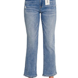Medium Washed Cropped Straight Leg Denim - ZENANA