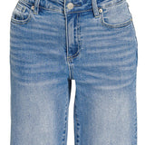 Medium Washed Cropped Wide Leg Denim - ZENANA