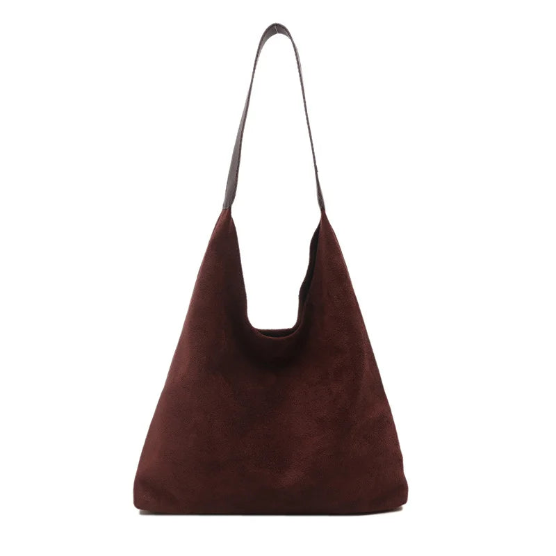 Soft Suede Slouch Shoulder Bag