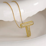 Bubble Letter Initial 18k Gold Plated