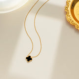 Clover Charm Enamel Necklace