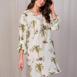 Palm Print Shift Dress