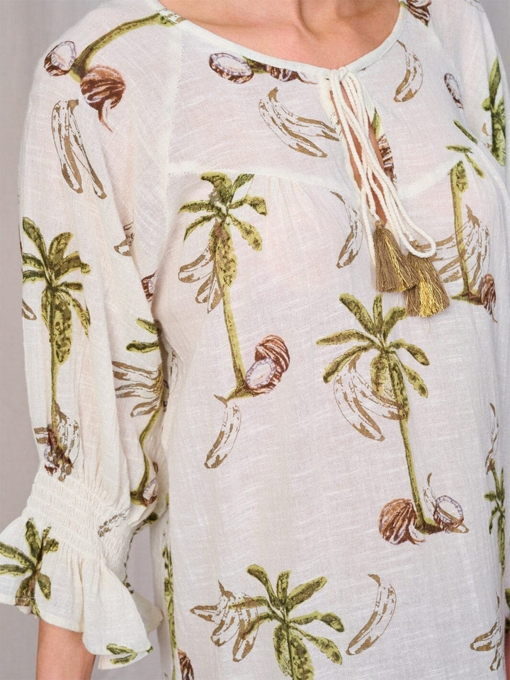Palm Print Shift Dress