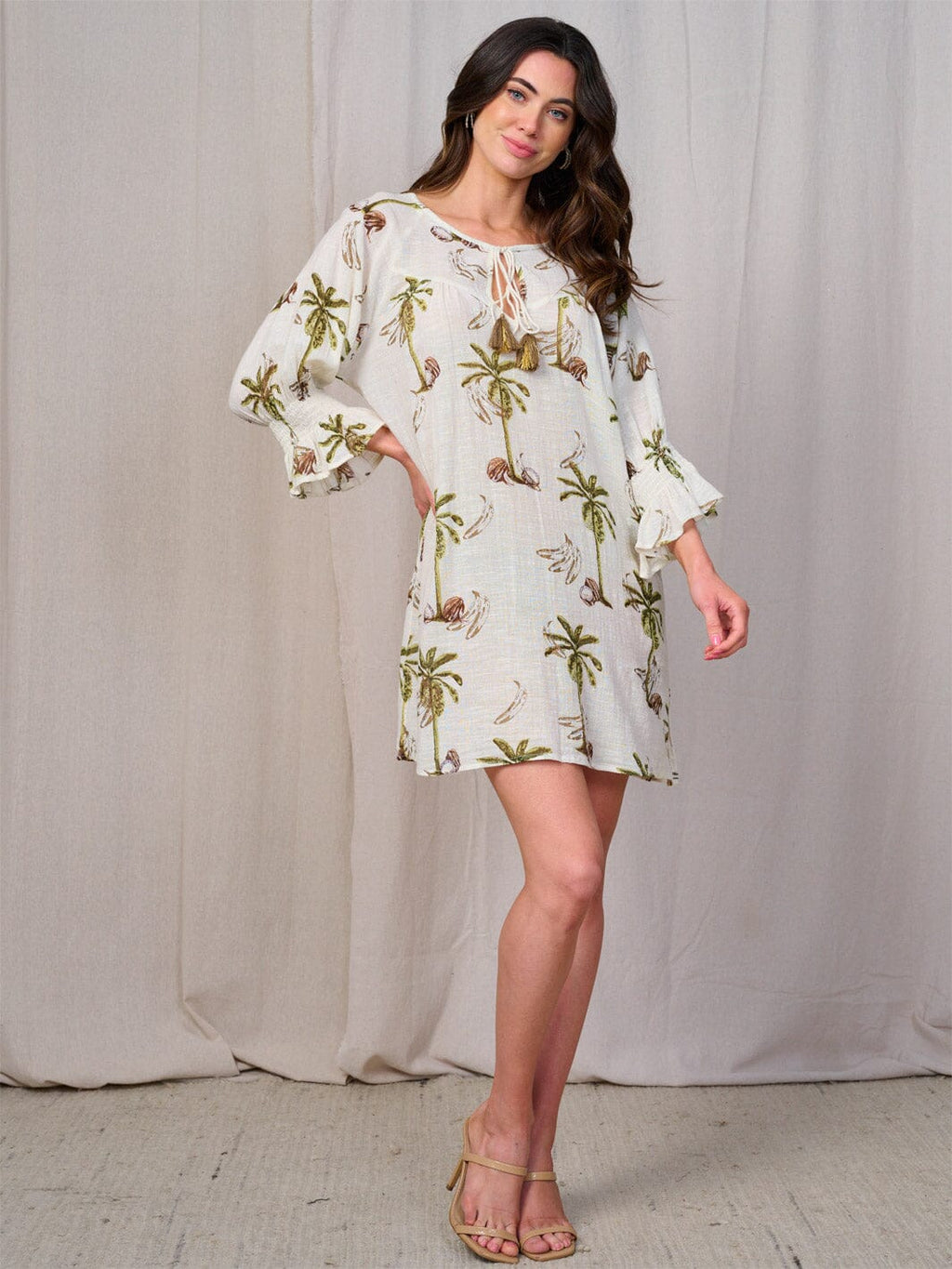 Palm Print Shift Dress
