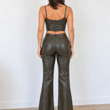 Olive Muse Set - Two Piece Faux Leather