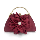 Poinsettia Flower Evening Clutch - Burgundy