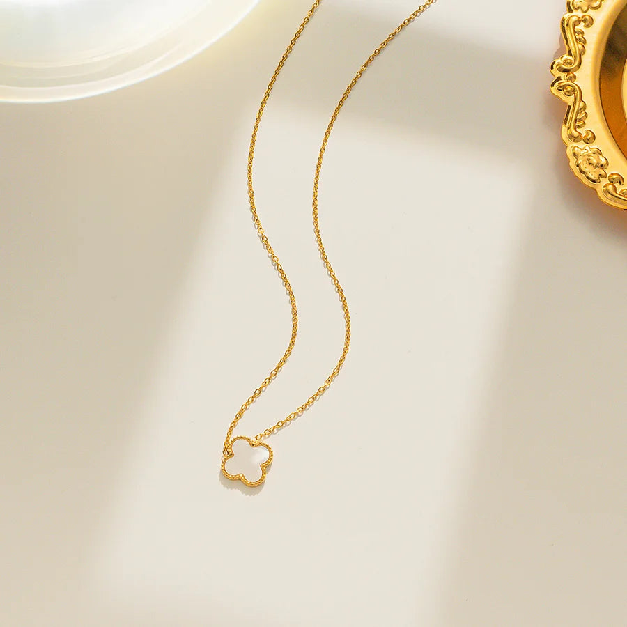 Clover Charm Enamel Necklace