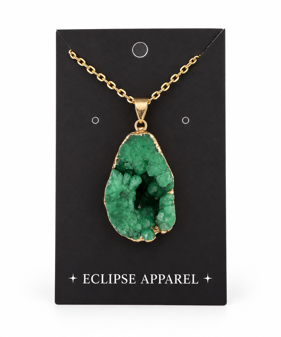 Druzy Amethyst Pendant Necklace - 18k Gold Plated