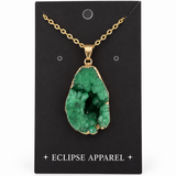 Druzy Amethyst Pendant Necklace - 18k Gold Plated