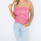 SO FETCH FAUX LEATHER TOP