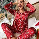 Women's Red Christmas Pajama Set - Festive Holiday Sleepwear