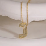 Bubble Letter Initial 18k Gold Plated