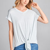 Tie Front Short Sleeve Blouse