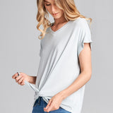 Tie Front Short Sleeve Blouse