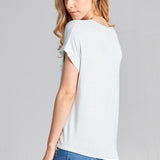 Tie Front Short Sleeve Blouse