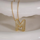 Bubble Letter Initial 18k Gold Plated