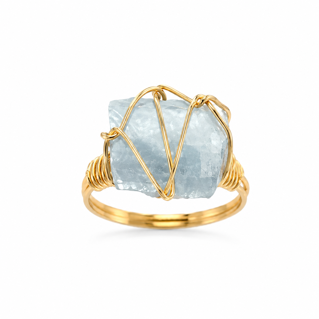 Raw Crystal Wired Ring - Adjustable