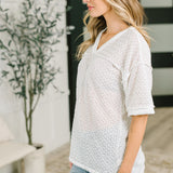 Beginning to Care Textured Oversized Top