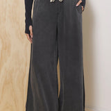Charcoal Tencel Wide Leg Pant